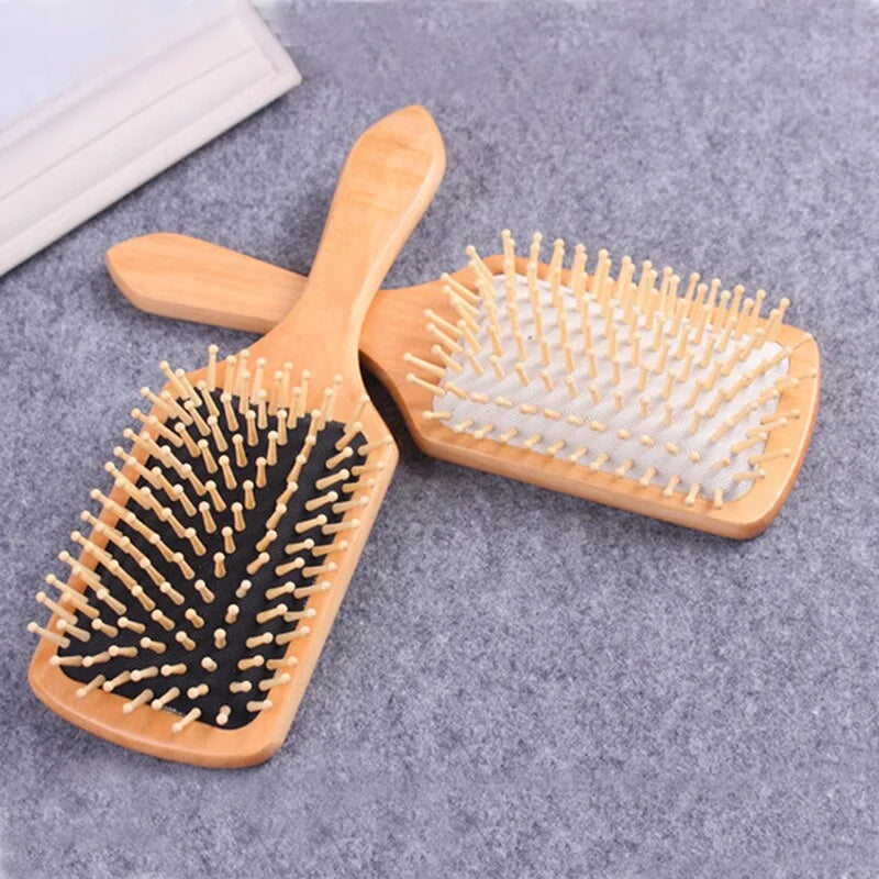 Antistatic Natural Wooden Massage Hairbrush Comb