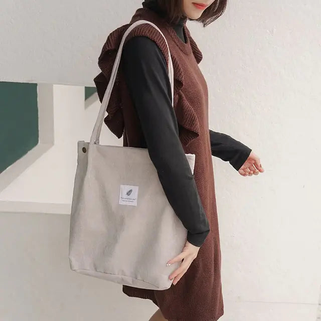 Women Corduroy Canvas Shoulder Bag