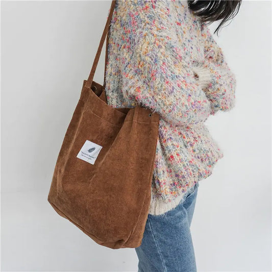 Women Corduroy Canvas Shoulder Bag